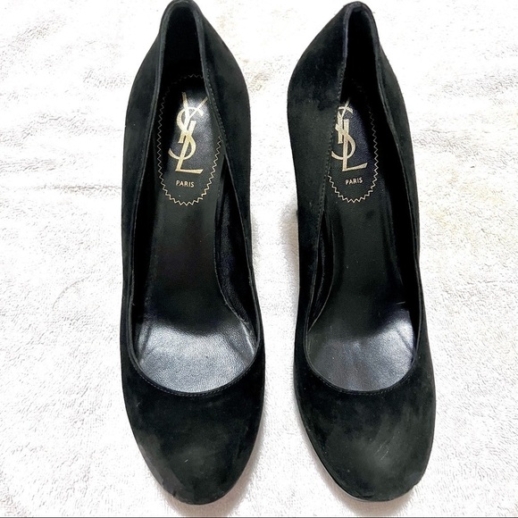 YVES SAINT LAURENT Women's Black Suede Tribtoo 80 Platform Pump Size: 8.5 - Picture 4 of 12